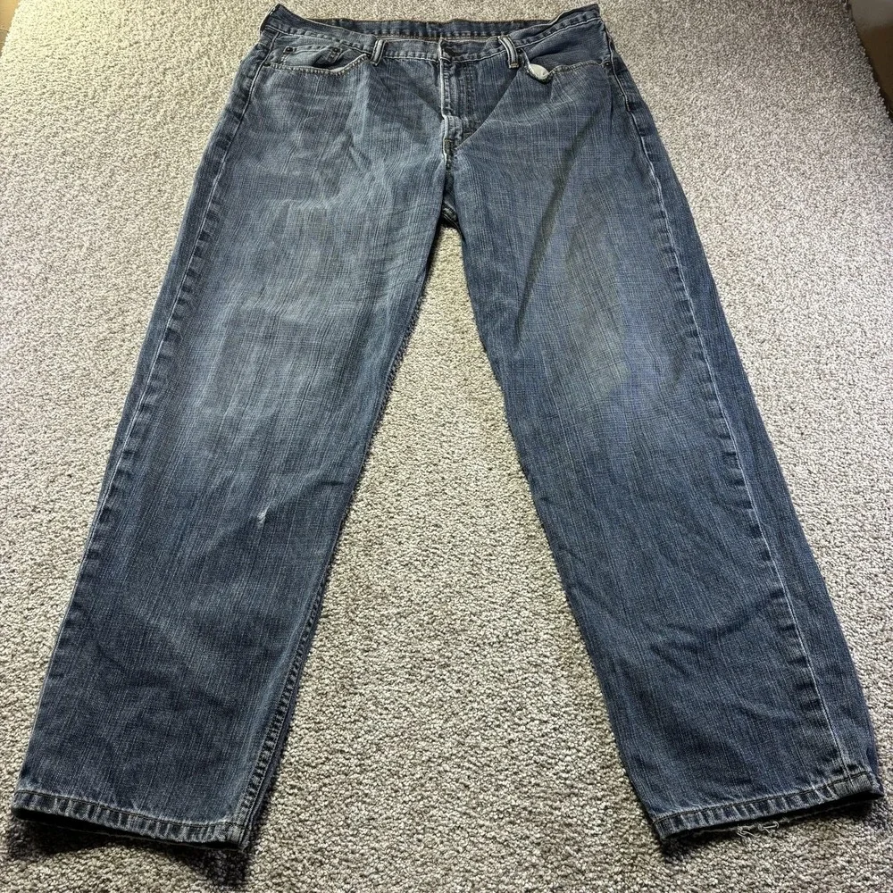 Levis 550‎ Jeans Mens 40x32 Blue Medium Wash Relaxed Straight Denim Distressed